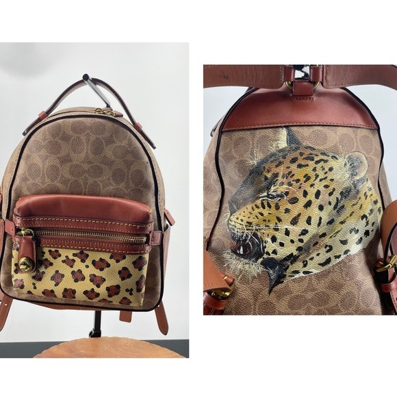 Coach Campus Backpack 23 Signature Canvas 32715 Beige / Brown PVC Leather Bag - Picture 1 of 16